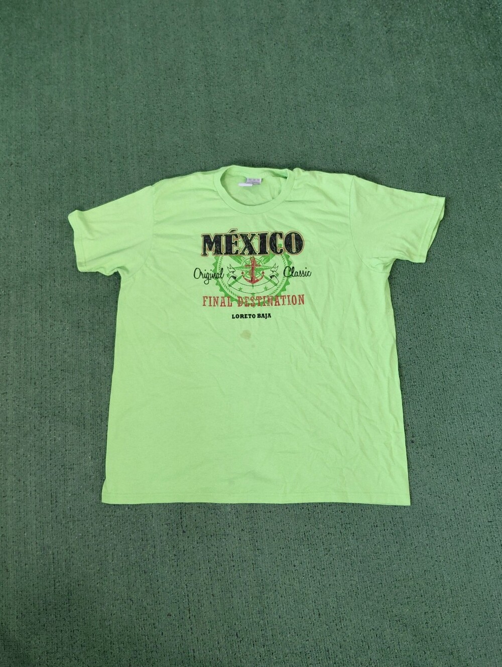 Yacht Club Mexico Final Destination Loreto Baja Bright Green T Shirt Sz XXL